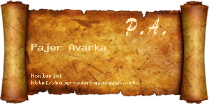 Pajer Avarka névjegykártya